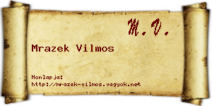 Mrazek Vilmos névjegykártya